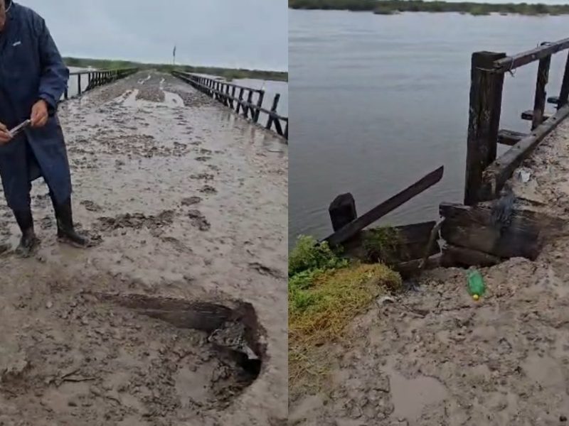 Pueblos del norte a punto de quedar aislados por el mal estado de la calzada de un viejo puente que los conecta