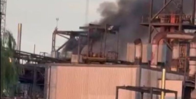 Bomberos combaten incendio en una aceitera de Chabás