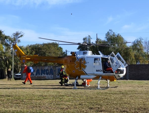 Casilda: trasladan en helicóptero sanitario a un niño de 14 años con fractura de mandíbula