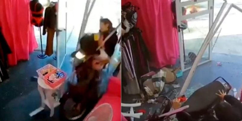 Accidente en Caseros: dos menores en moto impactaron y terminaron dentro de un local