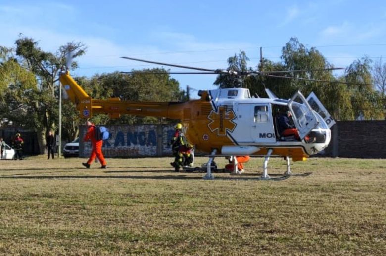 Casilda: trasladan en helicóptero sanitario a un niño de 14 años con fractura de mandíbula