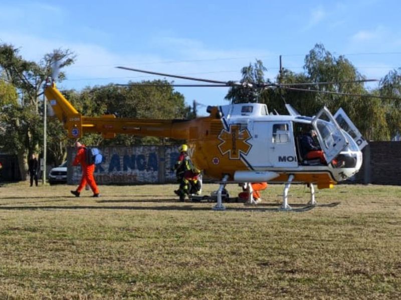 Casilda: trasladan en helicóptero sanitario a un niño de 14 años con fractura de mandíbula