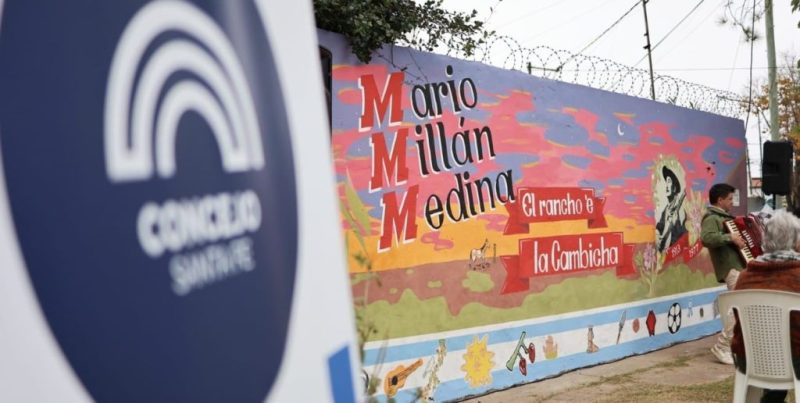 Barrio María Selva: el Concejo Municipal de Santa Fe inauguró un mural homenaje al músico Mario Millán Medina