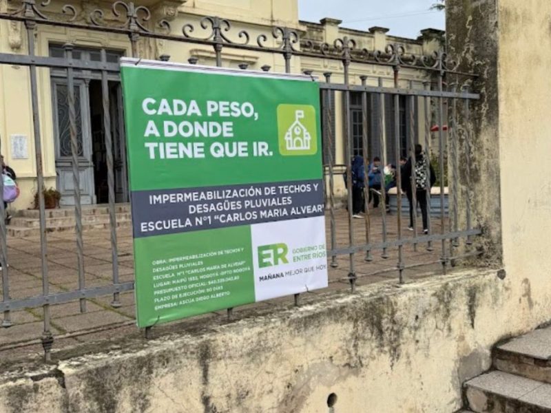Obras por 40 millones de pesos en la Escuela Nº 1 de Nogoyá