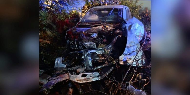 Un auto chocó y se incendió en Ruta 11 a la altura de Gobernador Candioti