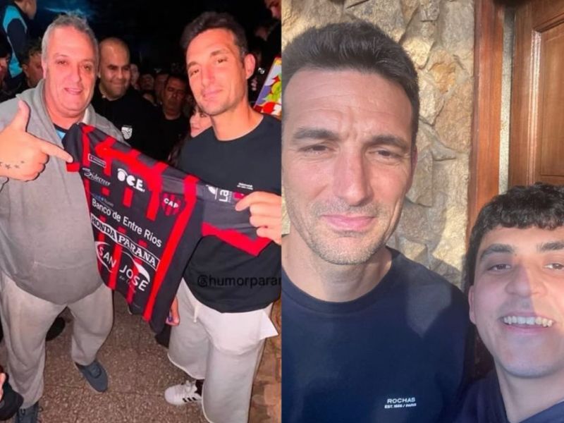 Hinchas de Patronato le obsequiaron una camiseta a Scaloni: “Nos sorprendió lo que sabía del club”