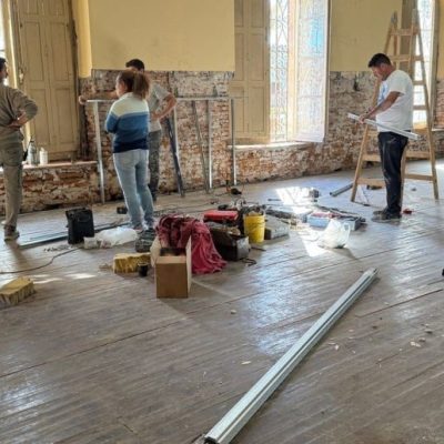 Avanzan las obras de puesta en valor en la Asociación Italiana de Socorros Mutuos de Pilar con respaldo del senador Rubén Pirola