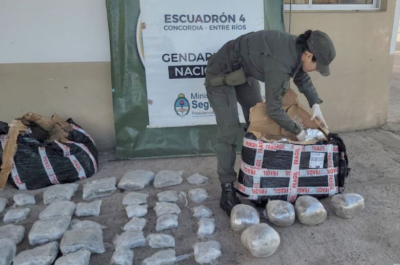 Un control en Concordia permitió secuestrar 212 kilos de marihuana enviados por encomienda