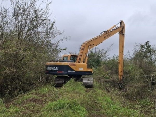 Saladero Cabal: avanzan las obras para reforzar la defensa sureste ante la crecida del río