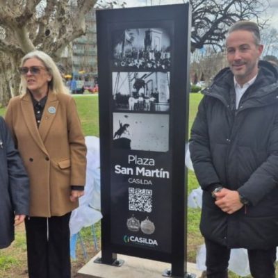 Casilda conmemoró el aniversario del General San Martín y presentó un tótem informativo