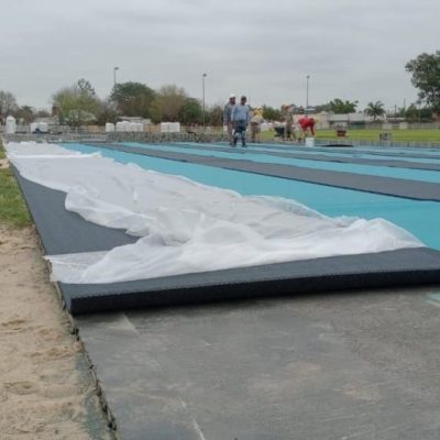 Avanzan las obras de la nueva pista de atletismo en el CARD de la ciudad de Santa Fe