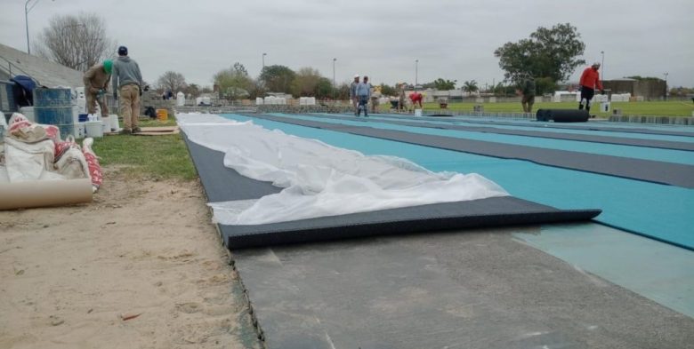 Avanzan las obras de la nueva pista de atletismo en el CARD de la ciudad de Santa Fe
