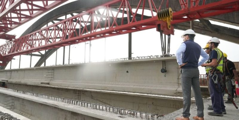 Pullaro supervisó el nuevo puente Santa Fe-Santo Tomé que alcanza el 74% de avance y prevén finalizar en 2027