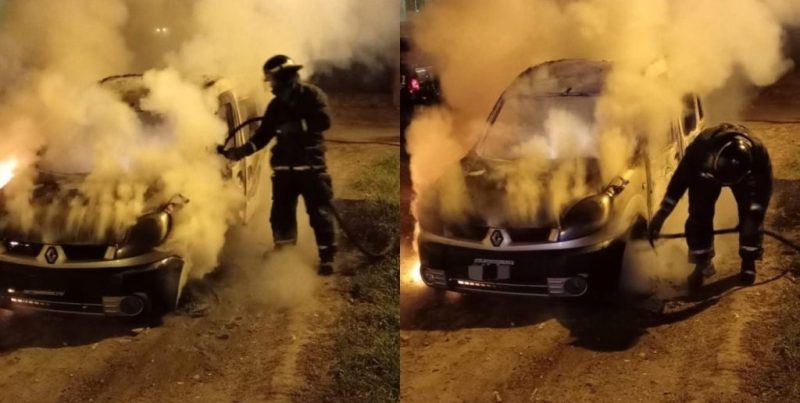 Incendio total de una camioneta en barrio Barranquitas de la ciudad de Santa Fe