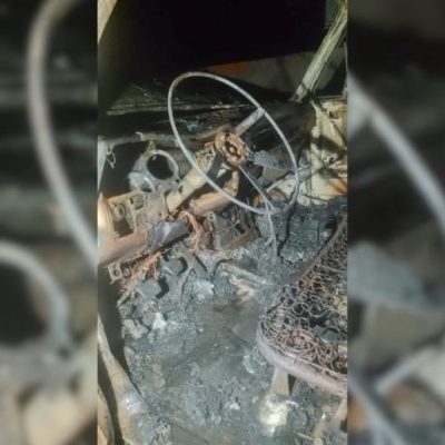 Incendio destruyó por completo un camión en la autopista a la altura de Sauce Viejo