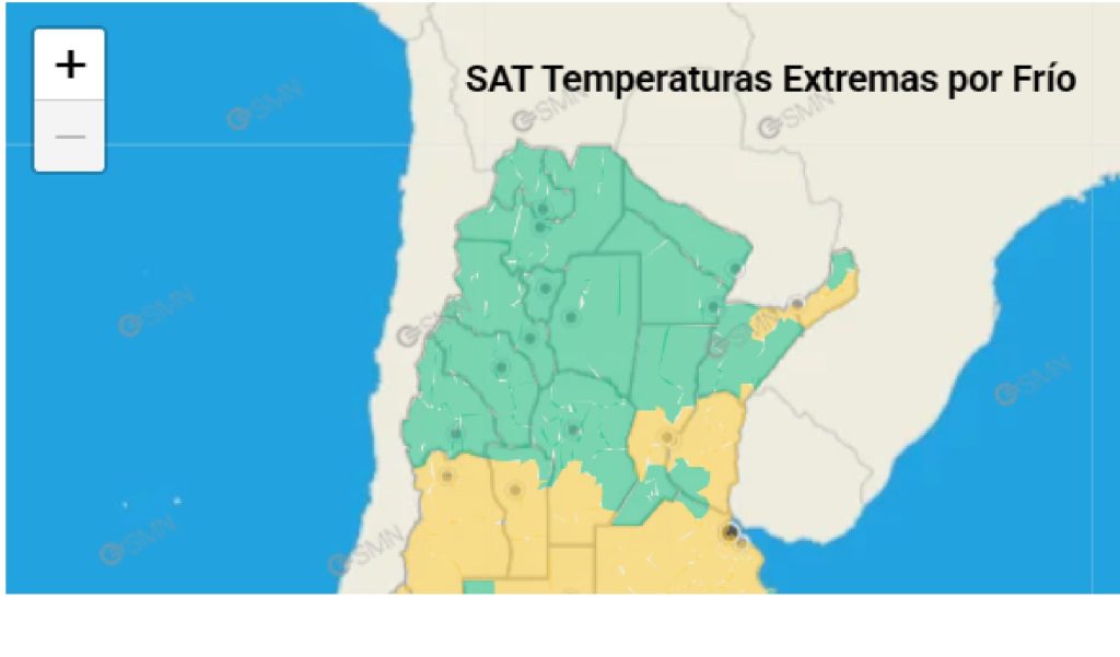 Defensa Civil: rige alerta amarilla por bajas temperaturas en la mayor parte de Entre Ríos